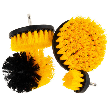 TM-00410 SZCZOTKI CZYSZCZĄCE SPRZĄTAJĄCE NA WIERTARKĘ WKRĘTARKĘ 4szt ZESTAW