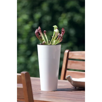 DTUS150S-S449 DONICZKA DONICA WYSOKA Z WKŁADEM POŁYSK NA BALKON OGRÓD TUBUS SLIM SHINE