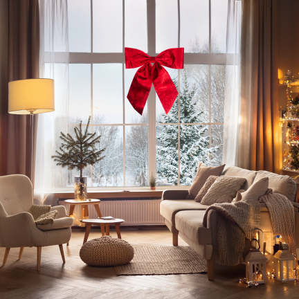 TG79008 WIELKA  KOKARDA KOKARDKA CZERWONA WELUROWA DRZWI PREZENT