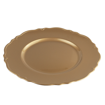 VEN8571 PODTALERZ ZŁOTY TALERZ ŚWIĘTA WESELE ZASTAWA 33X33X2CM