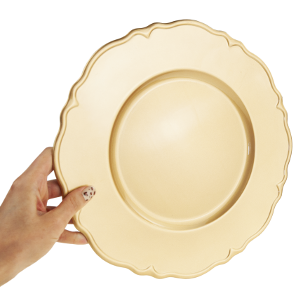 VEN8571 PODTALERZ ZŁOTY TALERZ ŚWIĘTA WESELE ZASTAWA 33X33X2CM