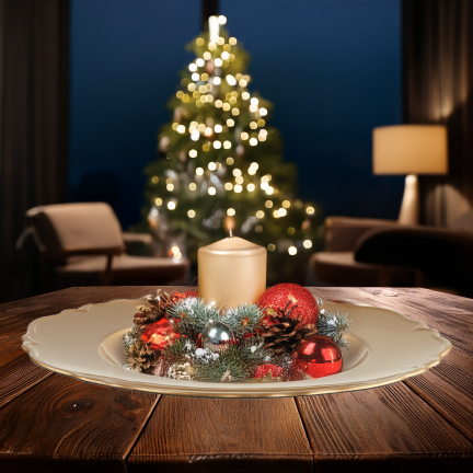 VEN8571 PODTALERZ ZŁOTY TALERZ ŚWIĘTA WESELE ZASTAWA 33X33X2CM