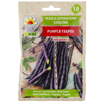 W6991 FASOLA SZPARAGOWA KARŁOWATA PURPLE TEEPEE NASIONA WARZYW FASOLI 30G