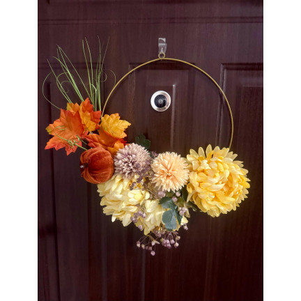 Obręcz koło dekoracyjne, metalowe, złote, baza do stroików, 40cm