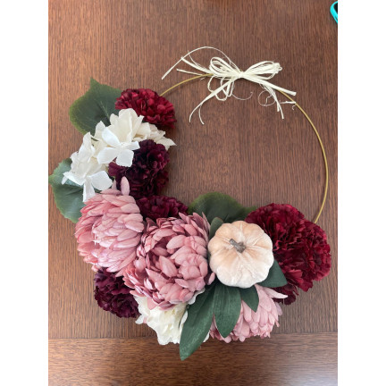 Obręcz koło dekoracyjne, metalowe, złote, baza do stroików, 40cm