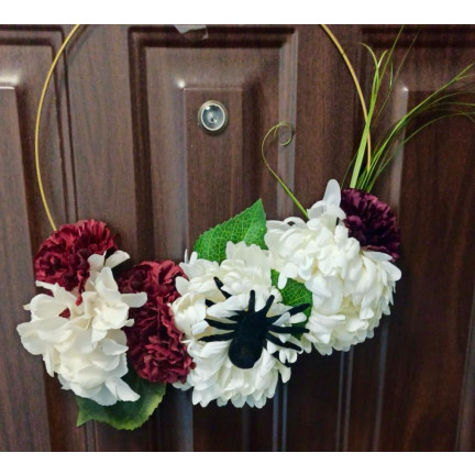 Obręcz koło dekoracyjne, metalowe, złote, baza do stroików, 30cm