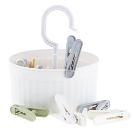 WUI6308 KLIPSY KLAMERKI SPINACZE DO RĘCZNIKA KĄPIELOWEGO ZESTAW KOSZYCZEK