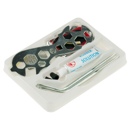 WW69 ZESTAW NAPRAWCZY DĘTKI ROWEROWEJ DO ROWERÓW KLUCZ ŁATKI KLEJ WIELORAZOWY