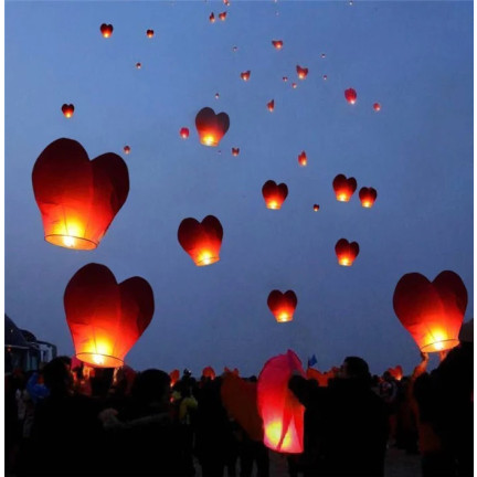 DD19 LAMPION SZCZĘŚCIA LAMPIONY latający SERCE ŚLUB WESELE