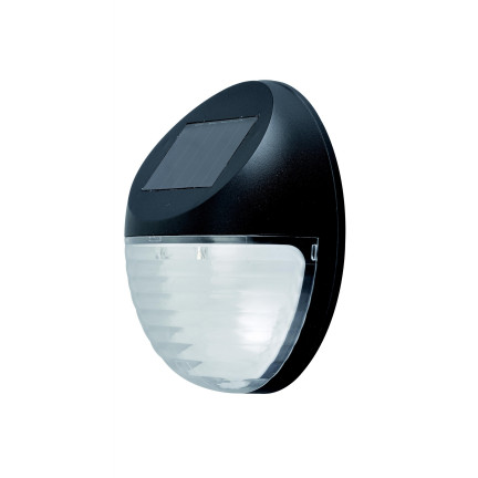 SOL0694 LAMPA SOLARNA KINKIET 2 LED OGRODOWA CZARNA NAŚWIETLACZ NA ŚCIANĘ ELEWACJĘ