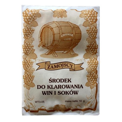 ZAM0103 ŚRODEK DO KLAROWANIA WIN I SOKÓW ZAMOJSCY 10G 10L zdjęcie 1