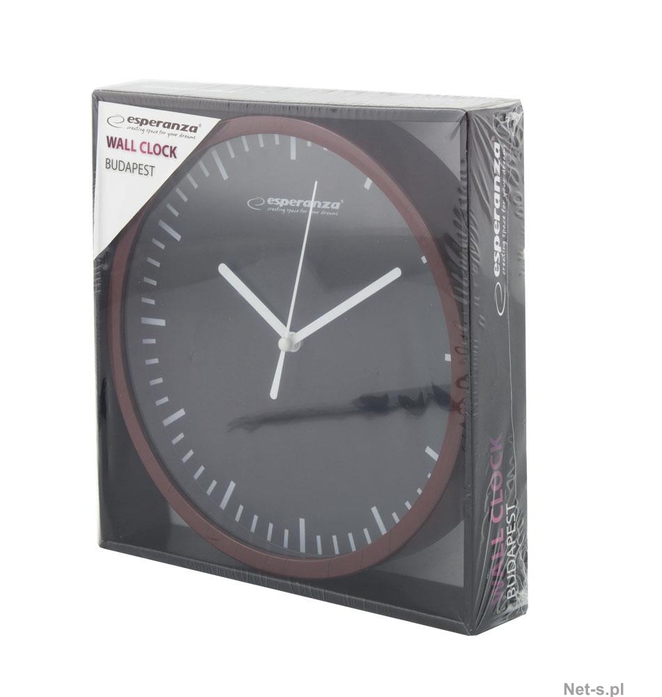 EHC010K ZEGAR ŚCIENNY ESPERANZA BUDAPEST CZARNY 20cm