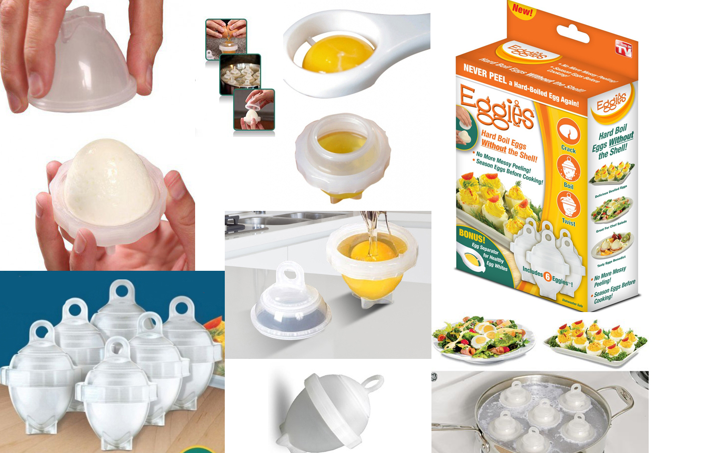 KD37 zestaw Eggies do gotowania JAJEK BEZ SKORUPEK