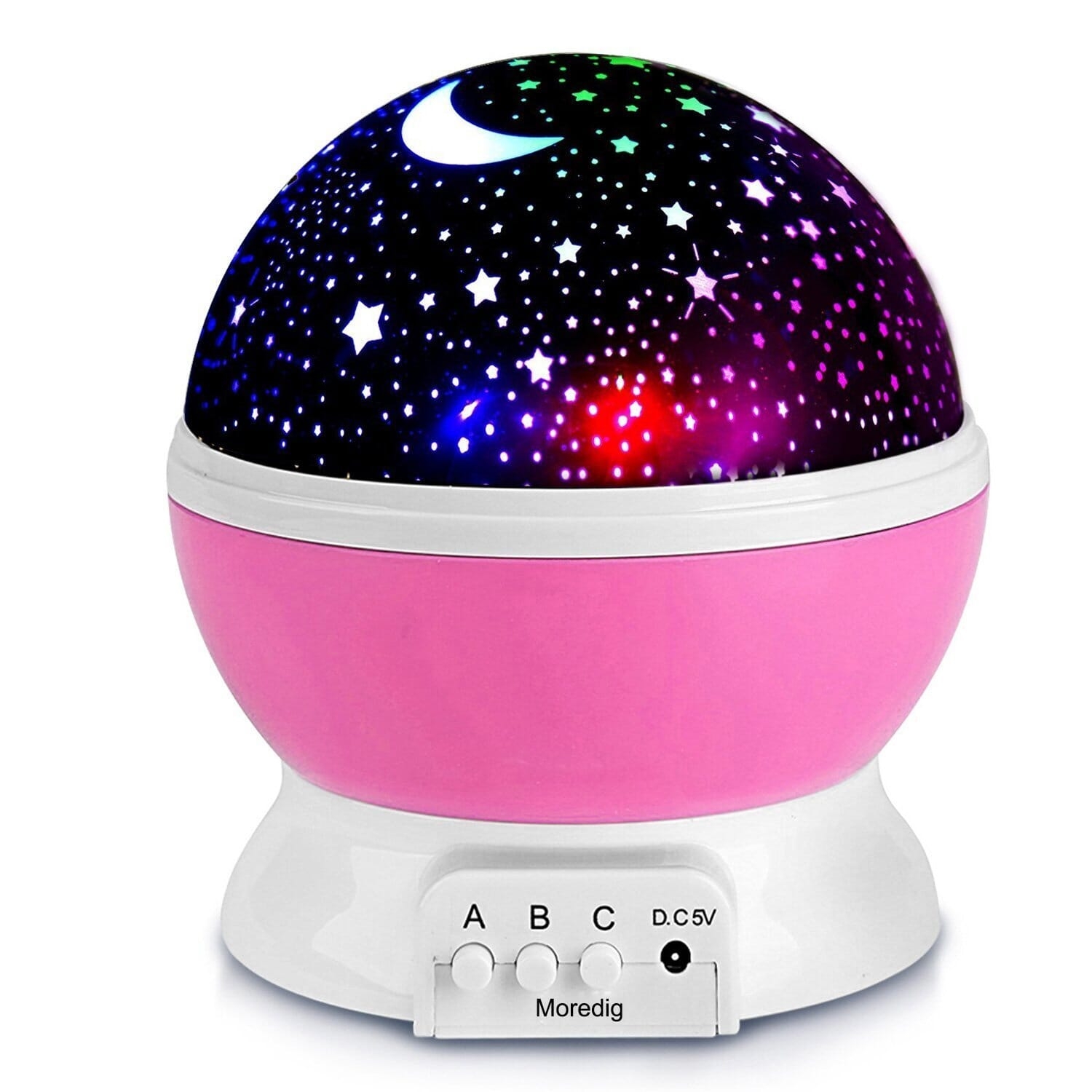 TG56632-2 LAMPKA NOCNA PROJEKTOR GWIAZD NIEBA OBROTOWA 360  RÓŻ