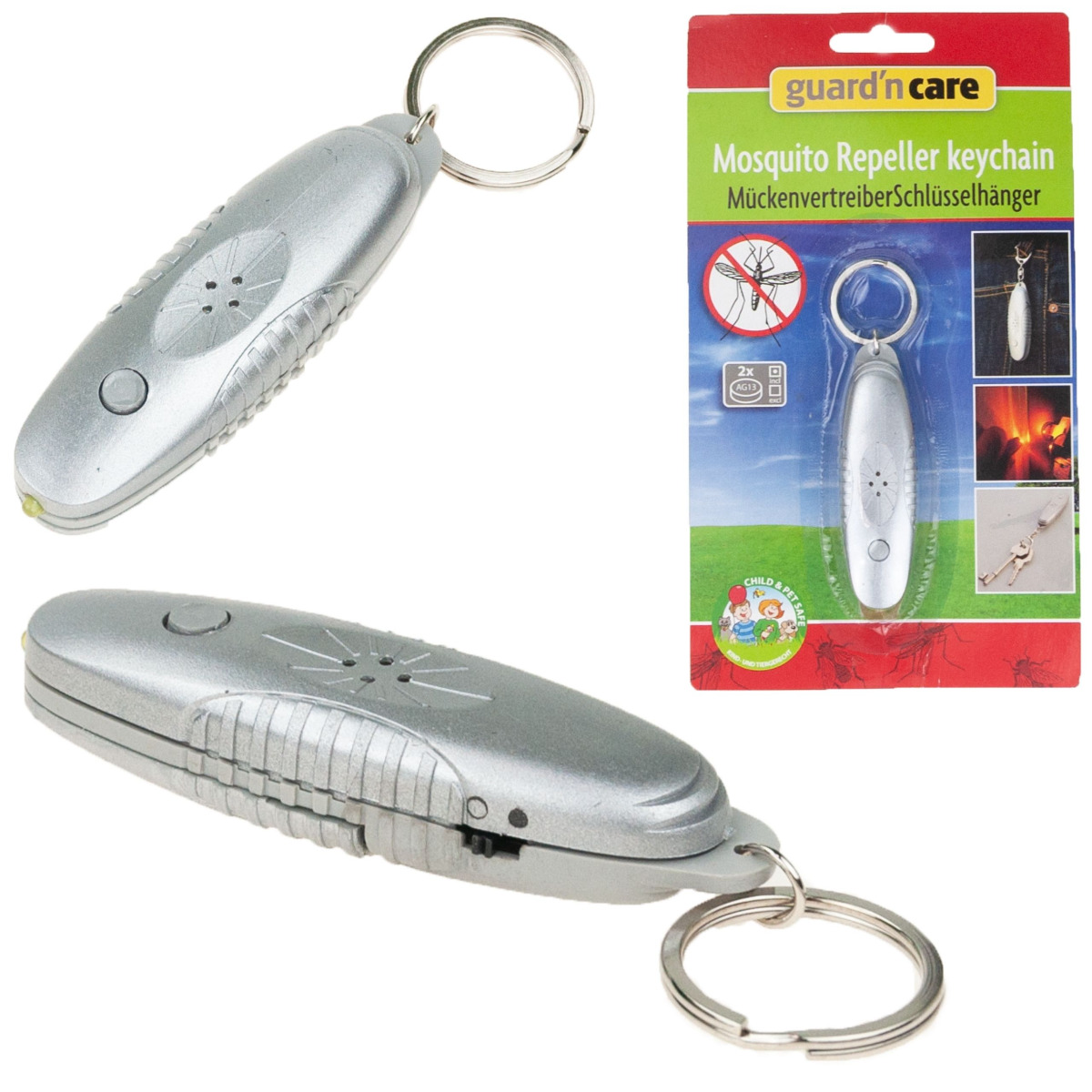 GG86 PRZENOŚNY ODSTRASZACZ KOMARÓW OWADÓW Z LATARKĄ LED BRELOCZEK BRELOK