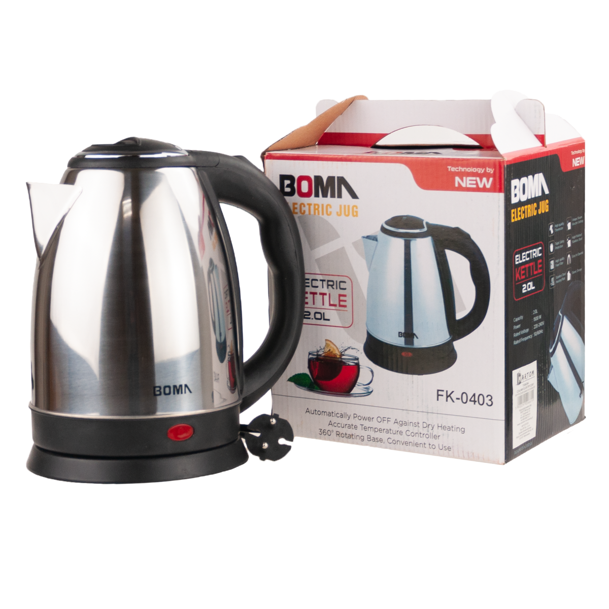 HH42 CZAJNIK ELEKTRYCZNY BEZPRZEWODOWY 2 STAL INOX 2000w duży srebrny