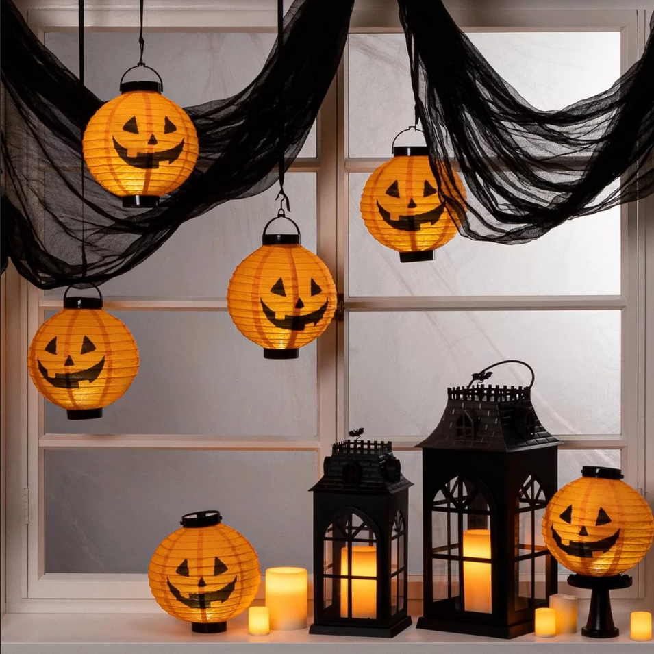 HL25 LAMPION DYNIA ŚWIECĄCY LED HALLOWEEN PAPIEROWY WISZĄCY
