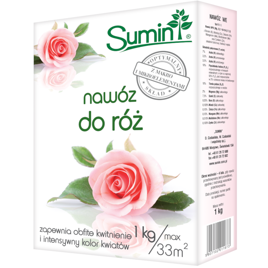 SUM14 NAWÓZ DO RÓŻ SUMIN 1KG OPTYMALNY SKŁAD