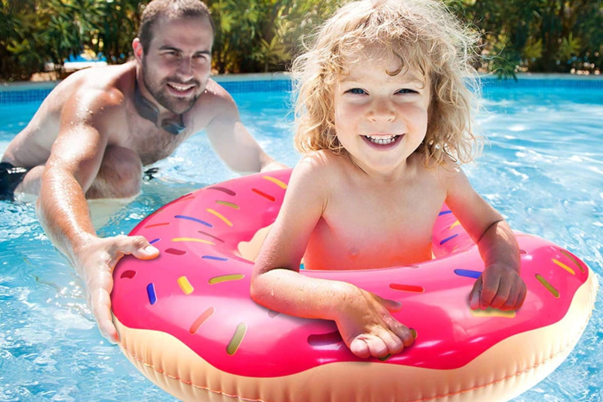 TG48122R KOŁO DMUCHANE PLAŻOWE PĄCZEK DONUT RÓŻOWE