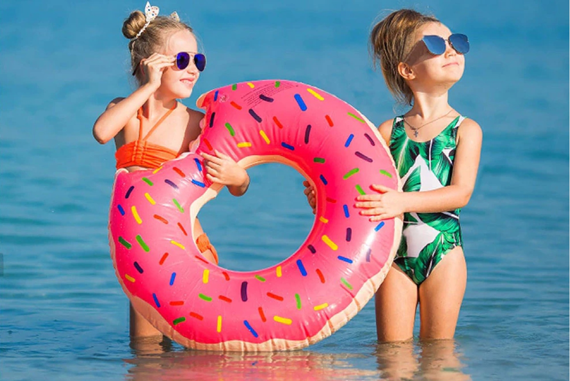 TG48122R KOŁO DMUCHANE PLAŻOWE PĄCZEK DONUT RÓŻOWE