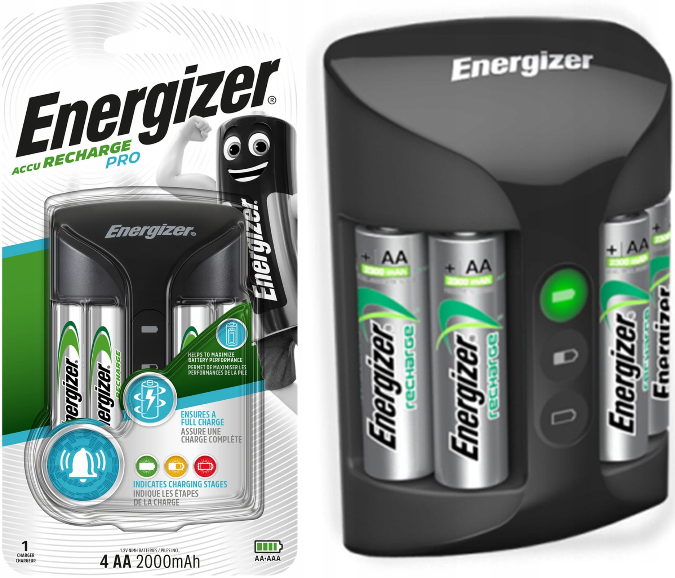 EN16 ŁADOWARKA ENERGIZER PRO CHARGER + 4 x R6 AA 2000mAh AKUMULATORKI zdjęcie 1