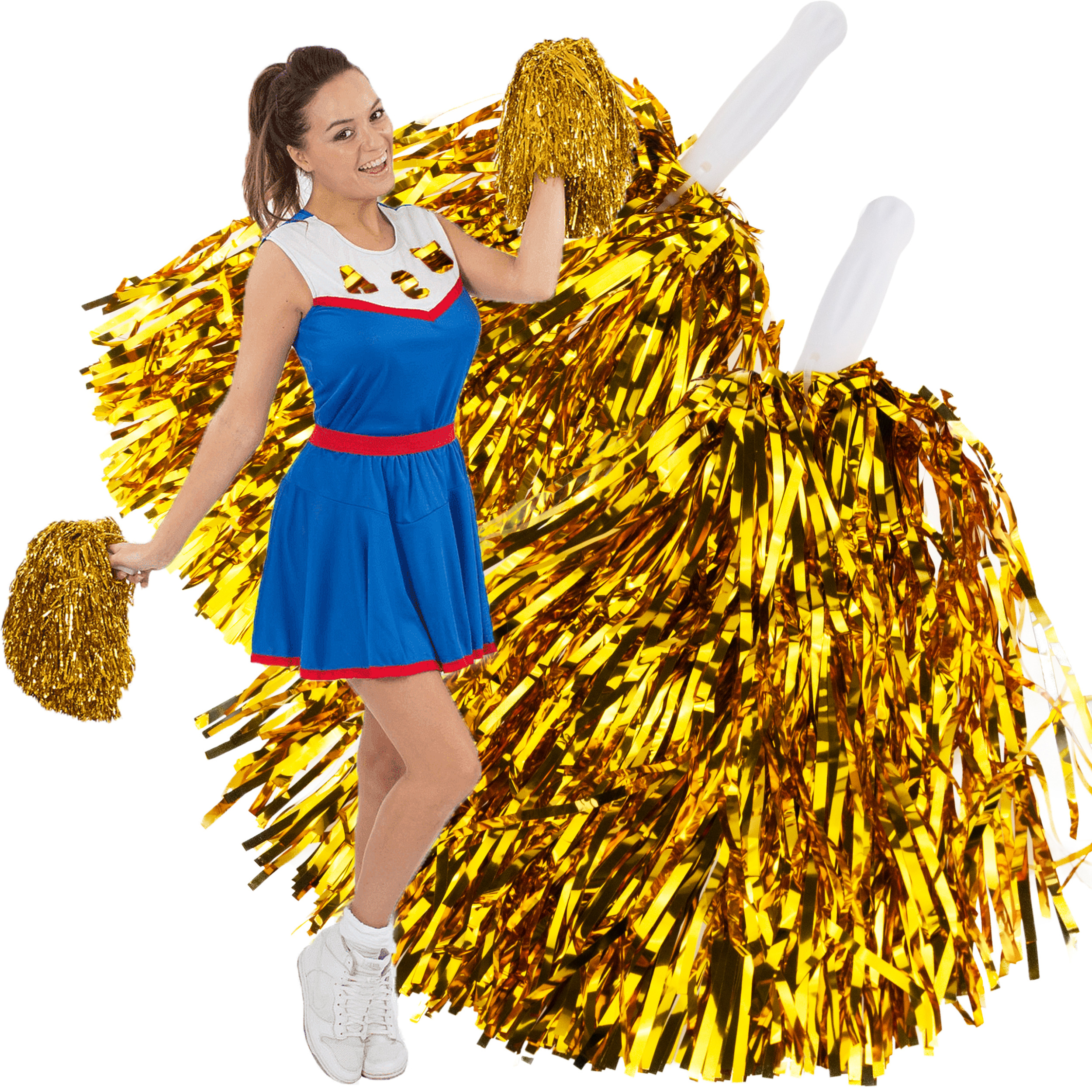 TG67401 POMPON METALICZNY CZIRLIDERKA POMPONY CHEERLEADERKI CZIRLIDERKI DO TAŃCA TANECZNE zdjęcie 1