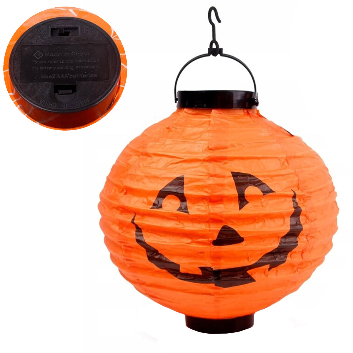 HL25 LAMPION DYNIA ŚWIECĄCY LED HALLOWEEN PAPIEROWY WISZĄCY