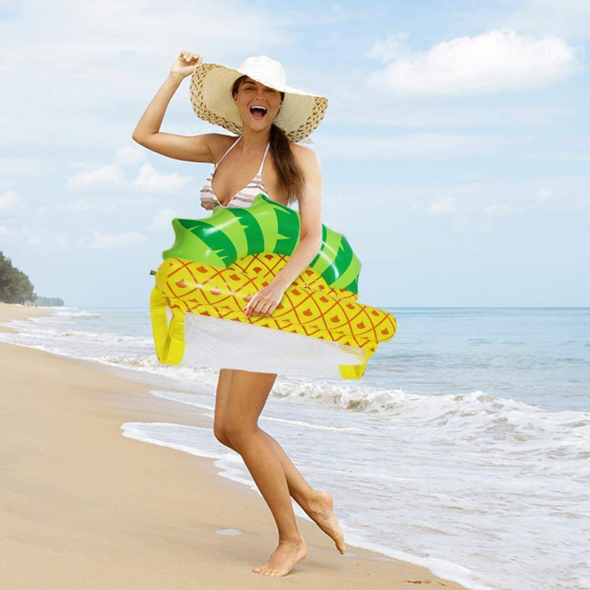 TG67351 HAMAK WODNY DMUCHANY ANANAS MATERAC LEŻAK