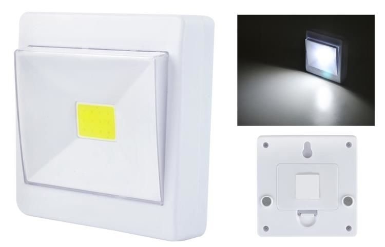J2207 LAMPKA WŁĄCZNIK LED COB 3W NA BATERIE + MAGNES