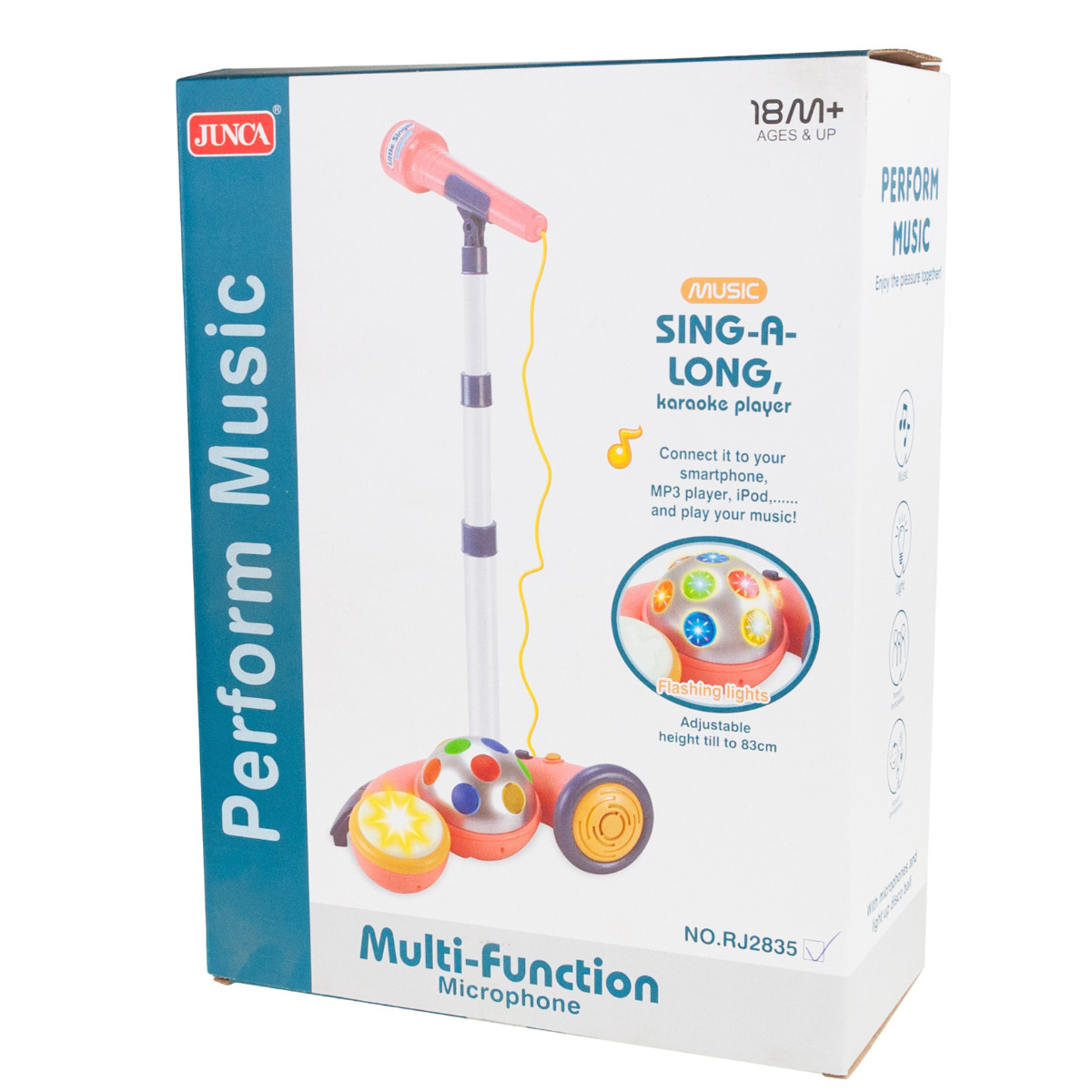 RJ2835 MIKROFON KARAOKE NA STATYWIE KULA DISCO MP3 DLA DZIECI MAŁA GWIAZDA