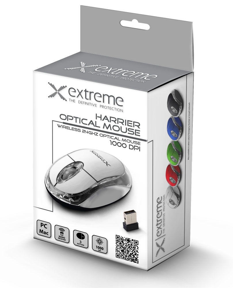 XM105W EXTREME MYSZ BEZPRZEWODOWA 2.4GHZ 3D OPTYCZNA USB HARRIER BIAŁA zdjęcie 2