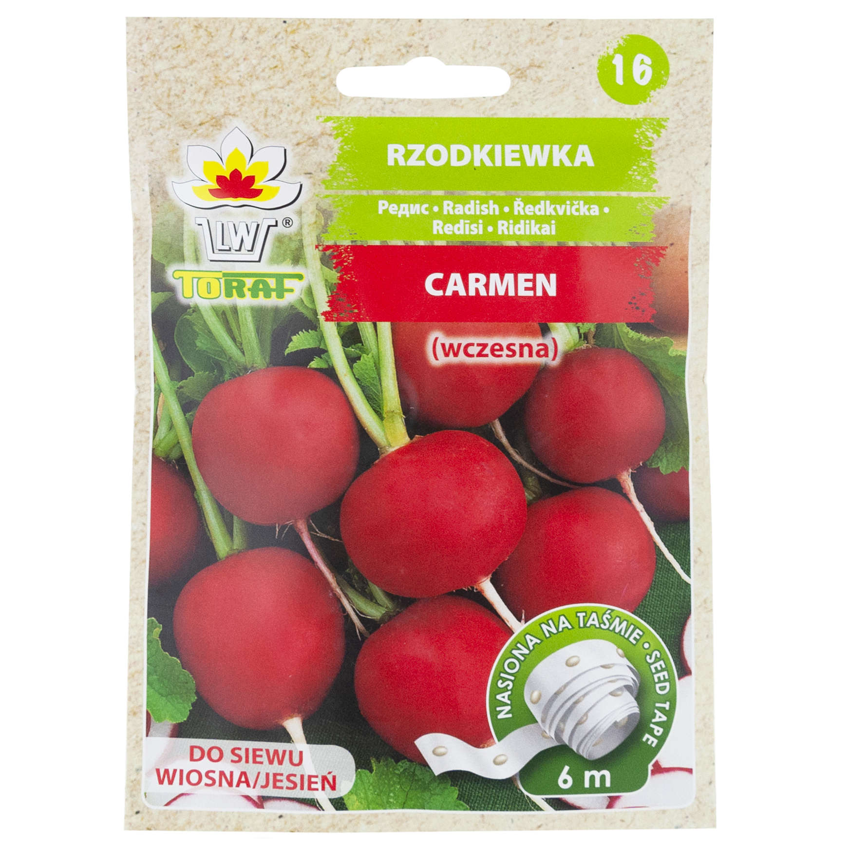 T8339 RZODKIEWKA na Taśmie nasiennej 6M NASIONA RZODKIEWKI OKRĄGŁA ŁAGODNA