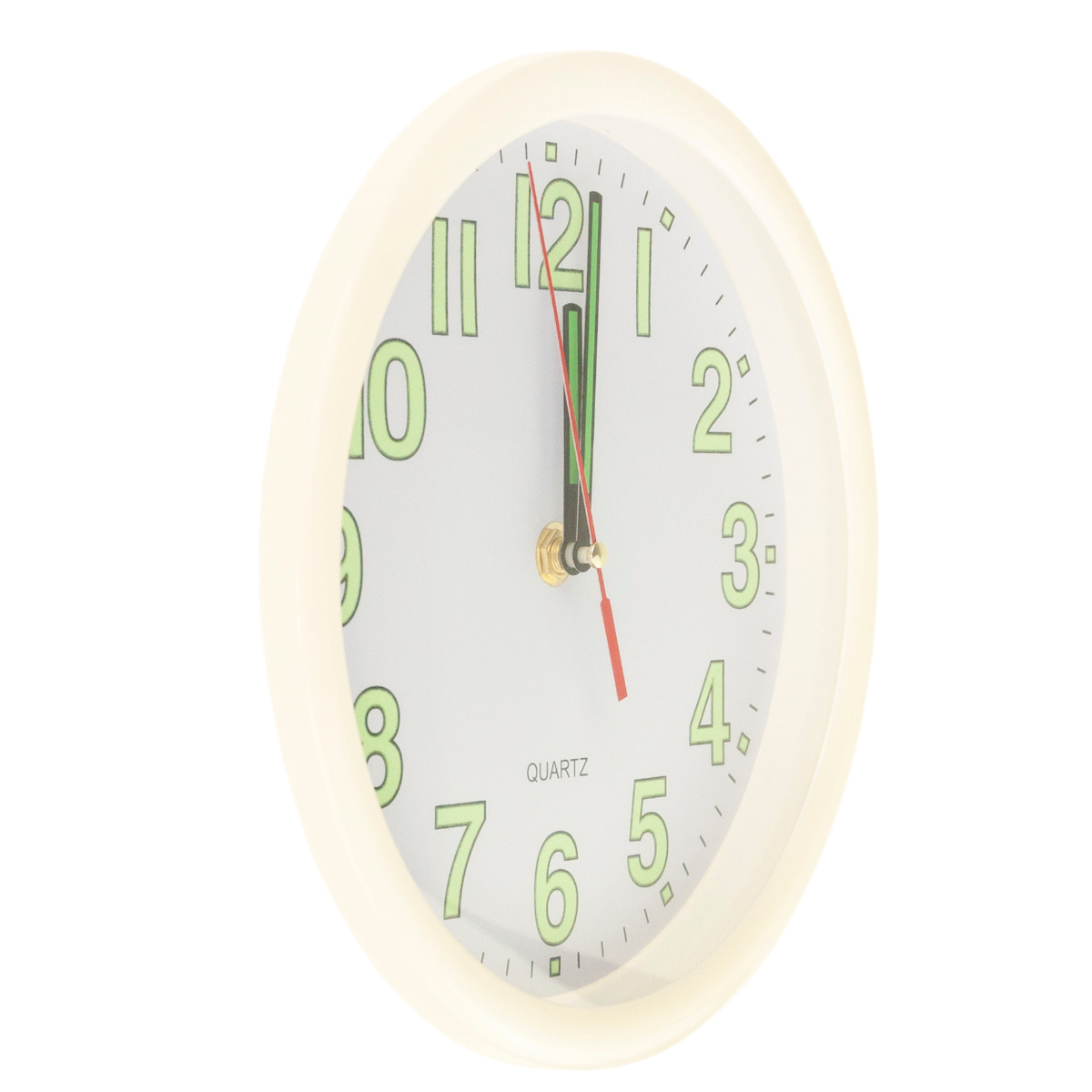 TG48015-1 ZEGAR FLUORESCENCYJNY ŚWIECĄCY W CIEMNOŚCI ŚCIENNY BIALY