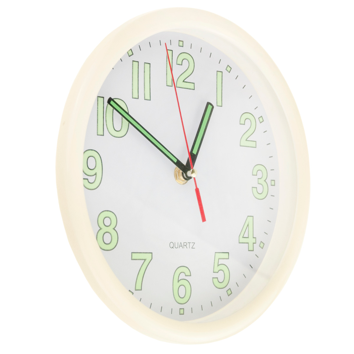 TG48015-1 ZEGAR FLUORESCENCYJNY ŚWIECĄCY W CIEMNOŚCI ŚCIENNY BIALY