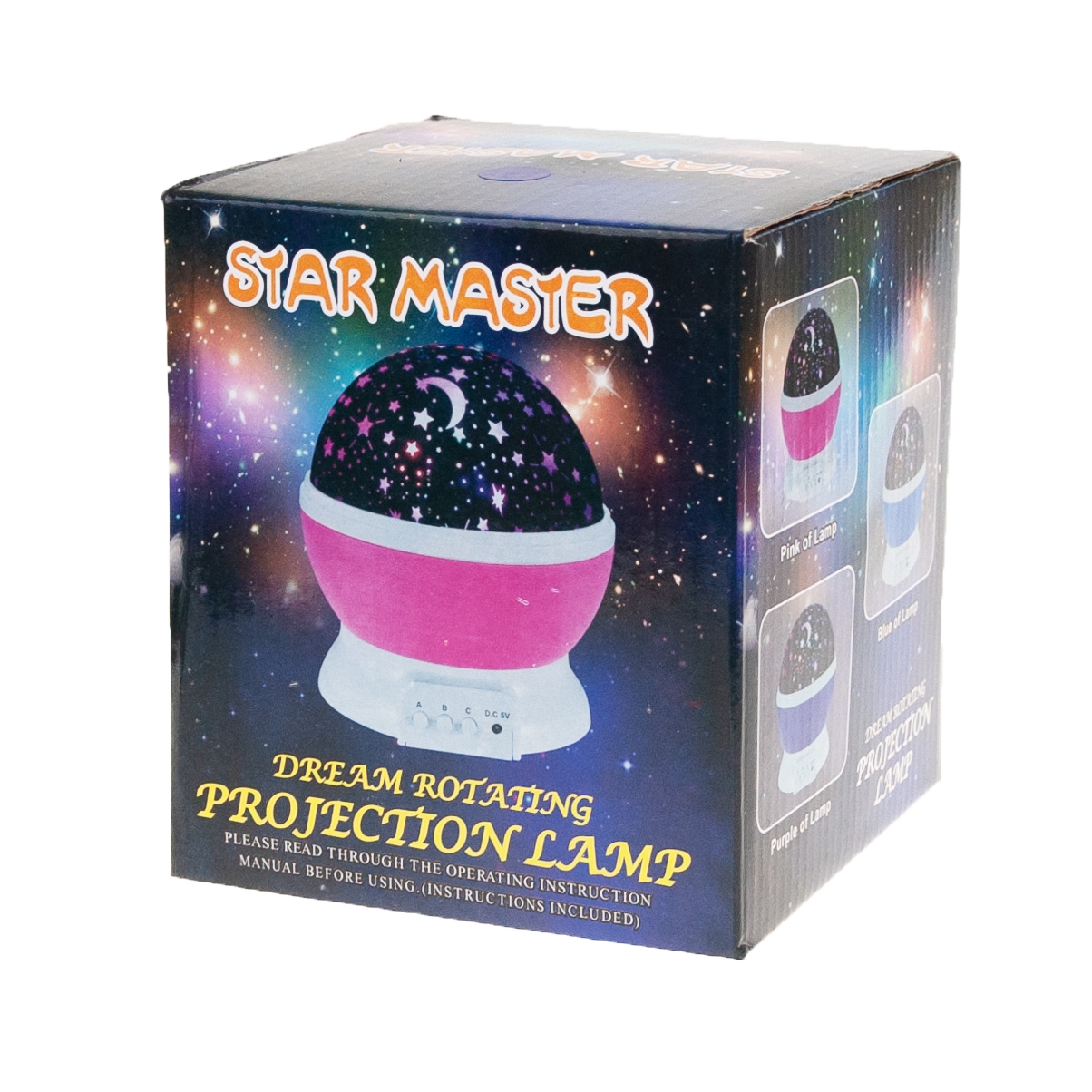 TG56632-2 LAMPKA NOCNA PROJEKTOR GWIAZD NIEBA OBROTOWA 360  RÓŻ