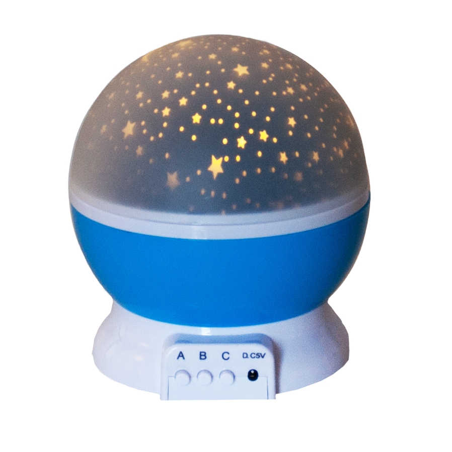 TG56632-3 LAMPKA NOCNA PROJEKTOR GWIAZD NIEBA OBROTOWA 360 NIEBIESKA