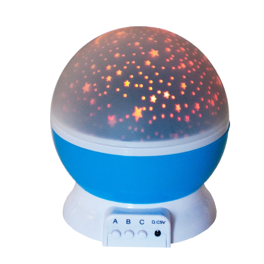 TG56632-3 LAMPKA NOCNA PROJEKTOR GWIAZD NIEBA OBROTOWA 360 NIEBIESKA