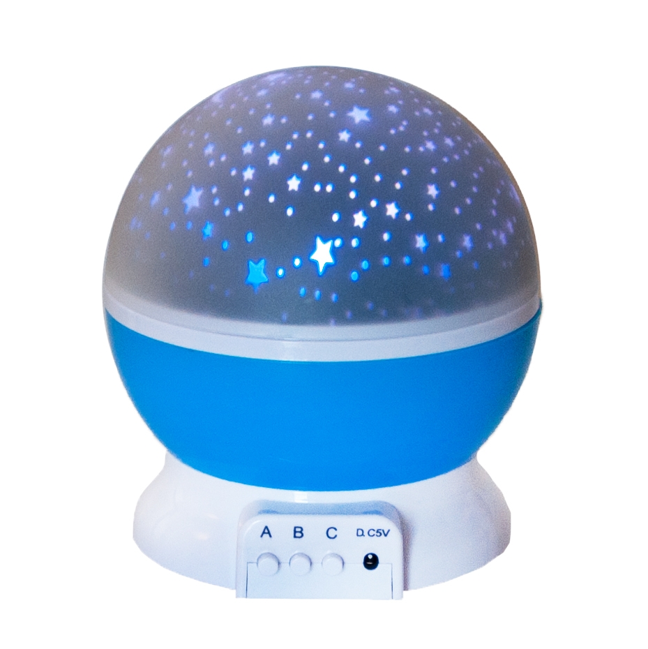 TG56632-3 LAMPKA NOCNA PROJEKTOR GWIAZD NIEBA OBROTOWA 360 NIEBIESKA