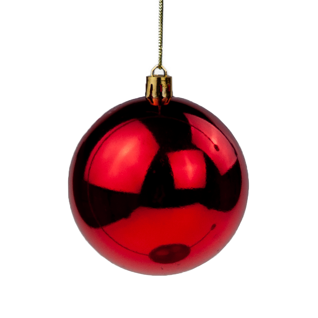 TG74340-4 DUŻY ZESTAW BOMBEK BOMBKI OZDOBY CHOINKOWE CZERWONE