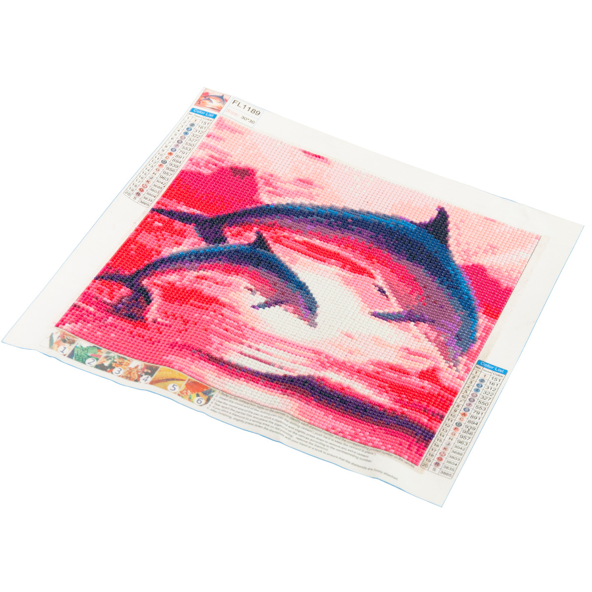 TG64203-7 HAFT DIAMENTOWY MALOWANIE DIAMENTAMI 3D DELFINY