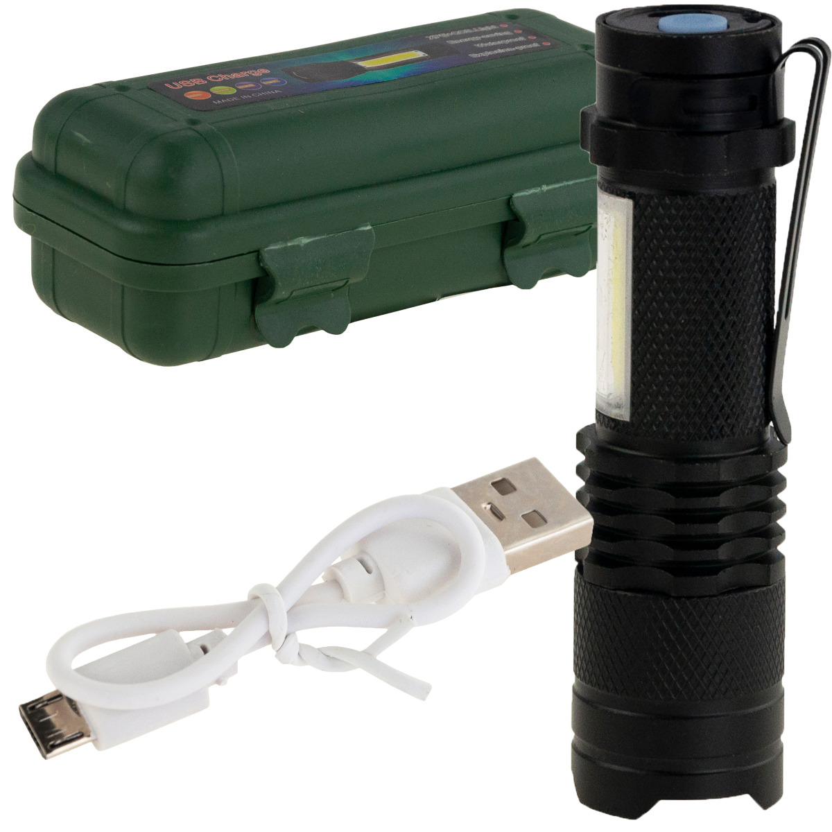 TG64636 LATARKA TAKTYCZNA LED ZOOM CREE DIODA Q5 z USB + etui zdjęcie 1