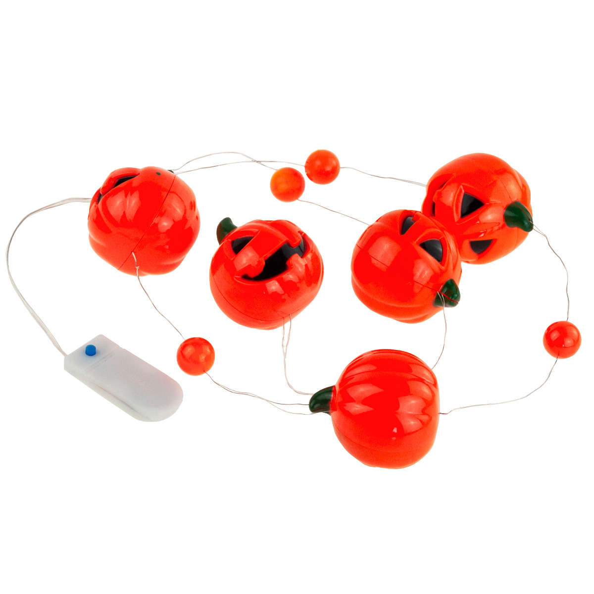 TG66285 GIRLANDA HALLOWEEN LED ŁAŃCUCH DYNIA ŚWIECĄCA 5SZT