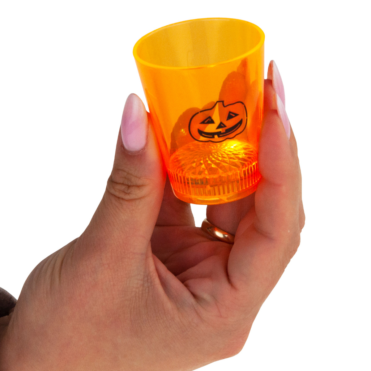 TG66287 KIELISZEK NA HALLOWEEN ŚWIECĄCY LED CZASZKA DYNIA