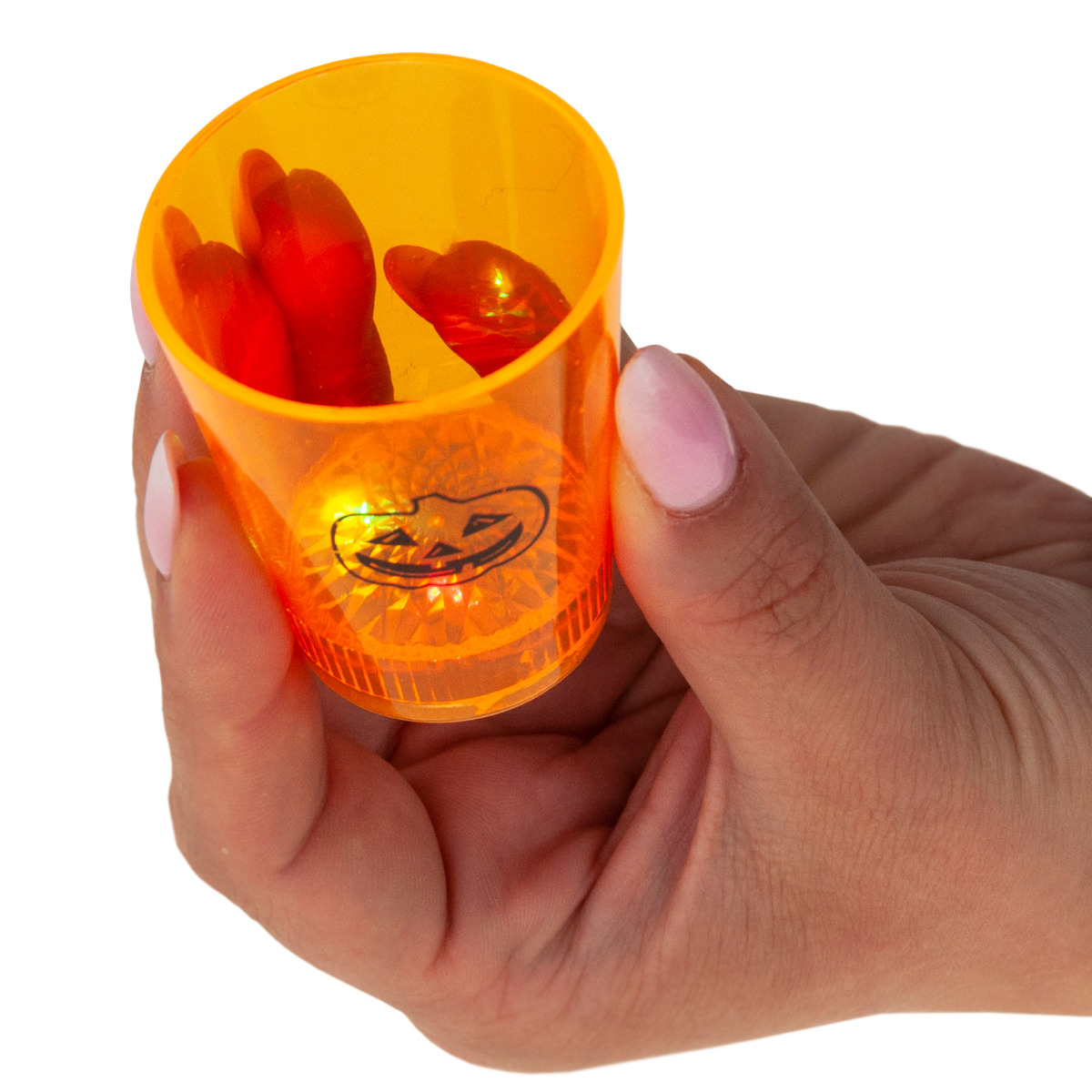 TG66287 KIELISZEK NA HALLOWEEN ŚWIECĄCY LED CZASZKA DYNIA