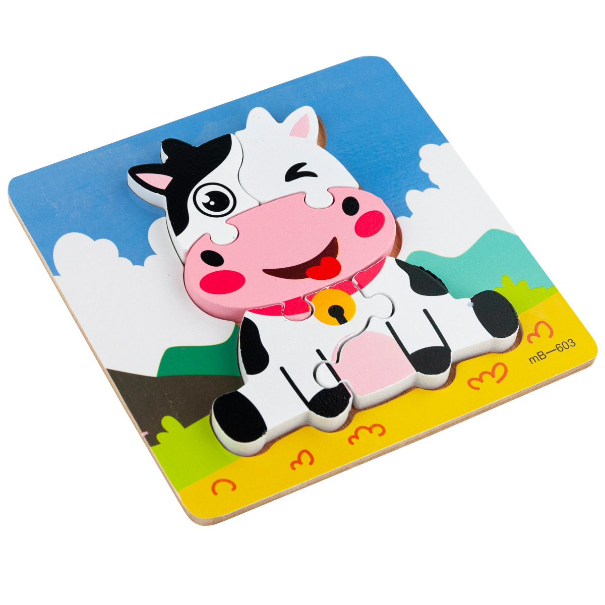 TG67017 UKŁADANKA DREWNIANA PUZZLE KRÓWKA EDUKACYJNA KLOCKI zdjęcie 3