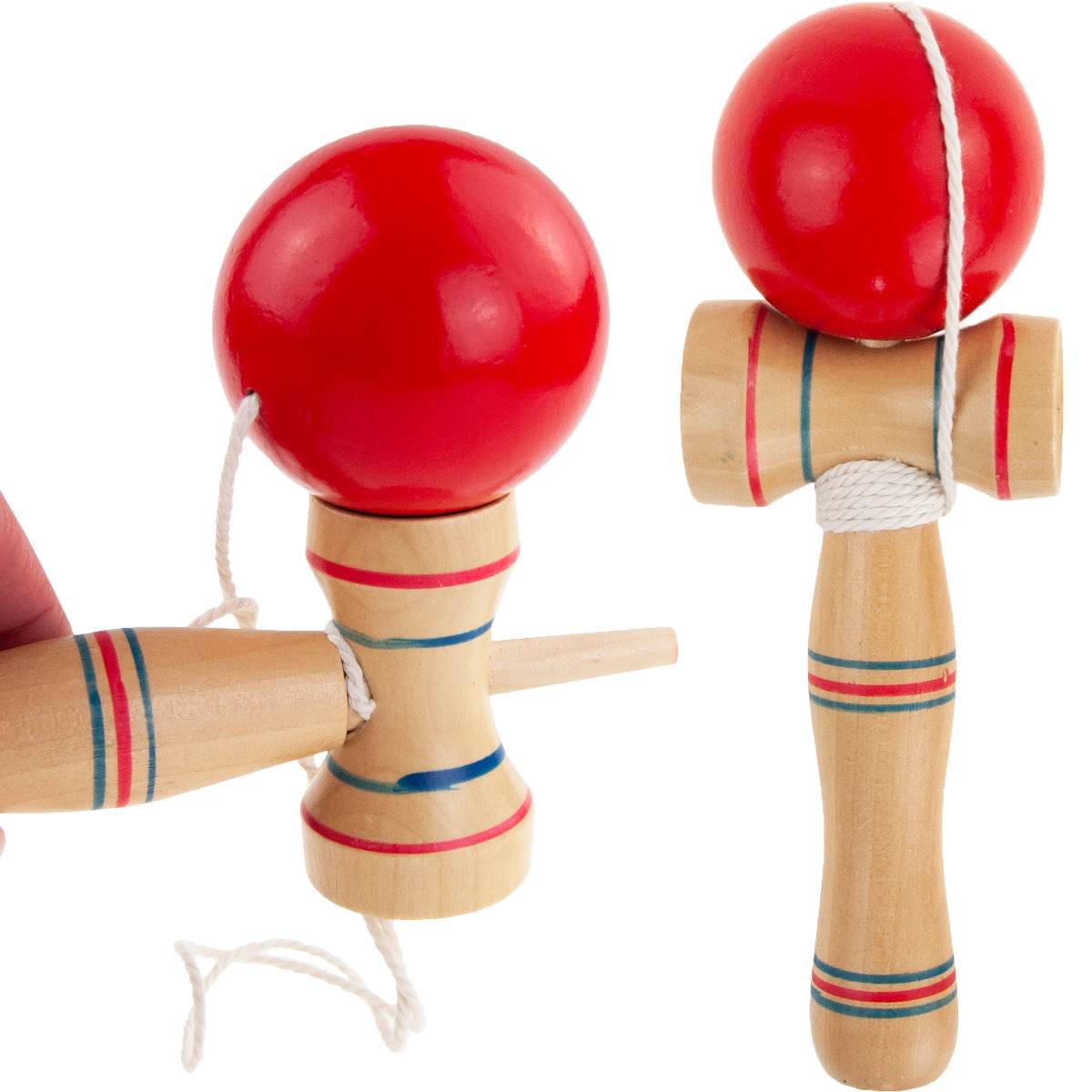 TG67313 KENDAMA DREWNIANA KLASYCZNA JAPOŃSKA GRA ZRĘCZNOŚCIOWA ŁAPANIE PIŁECZKI zdjęcie 1