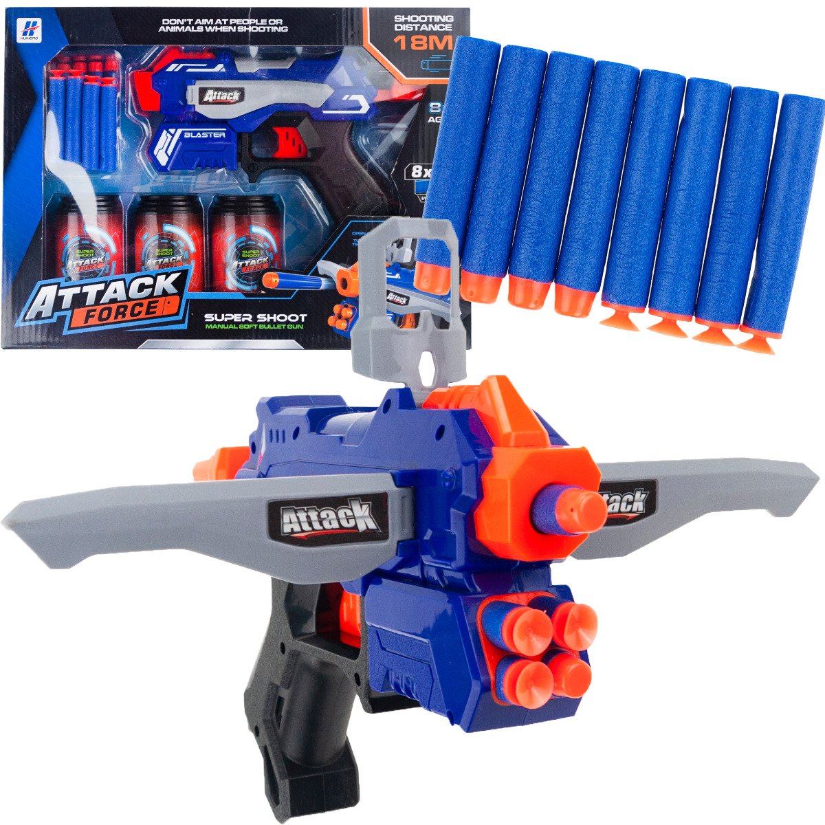 TG71059 PISTOLET NA STRZAŁKI NERF ELITE N-STRIKE Z NABOJAMI WYRZUTNIA STRZAŁEK zdjęcie 1