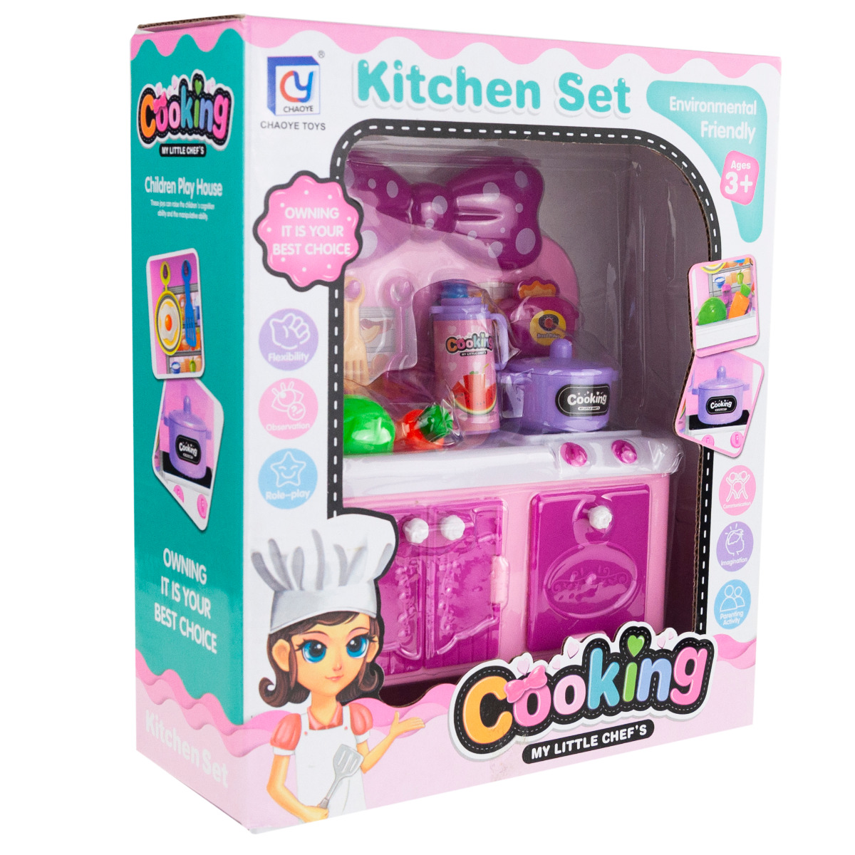 TG71072 KUCHNIA DLA DZIECI ZLEW PALNIK GARNEK ZESTAW KUCHENNY Z AKCESORIAMI