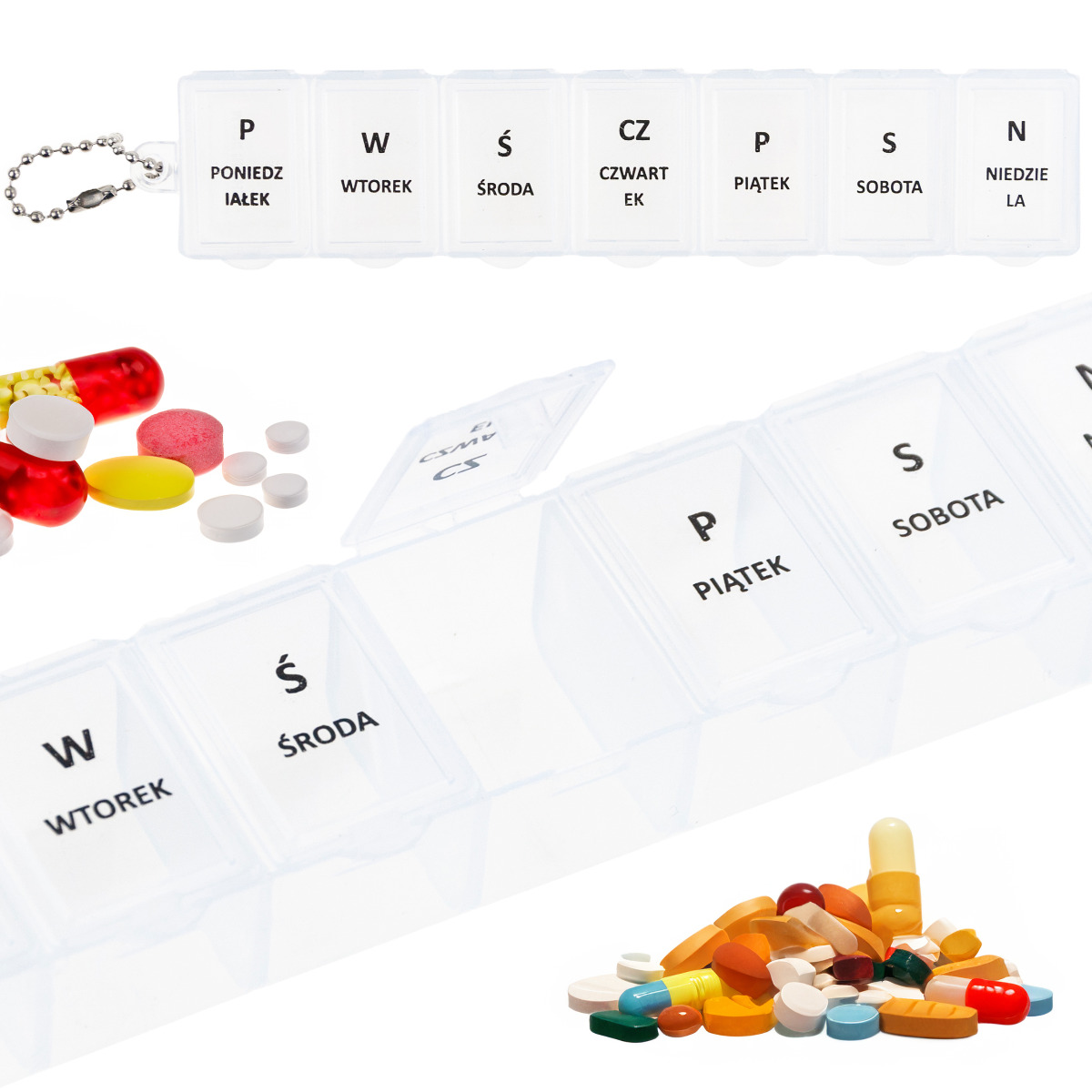 TG71404 POJEMNIK KASETKA NA LEKI TABLETKI PUDEŁKO ORGANIZER TYGODNIÓWKA 7 DNI PL zdjęcie 1