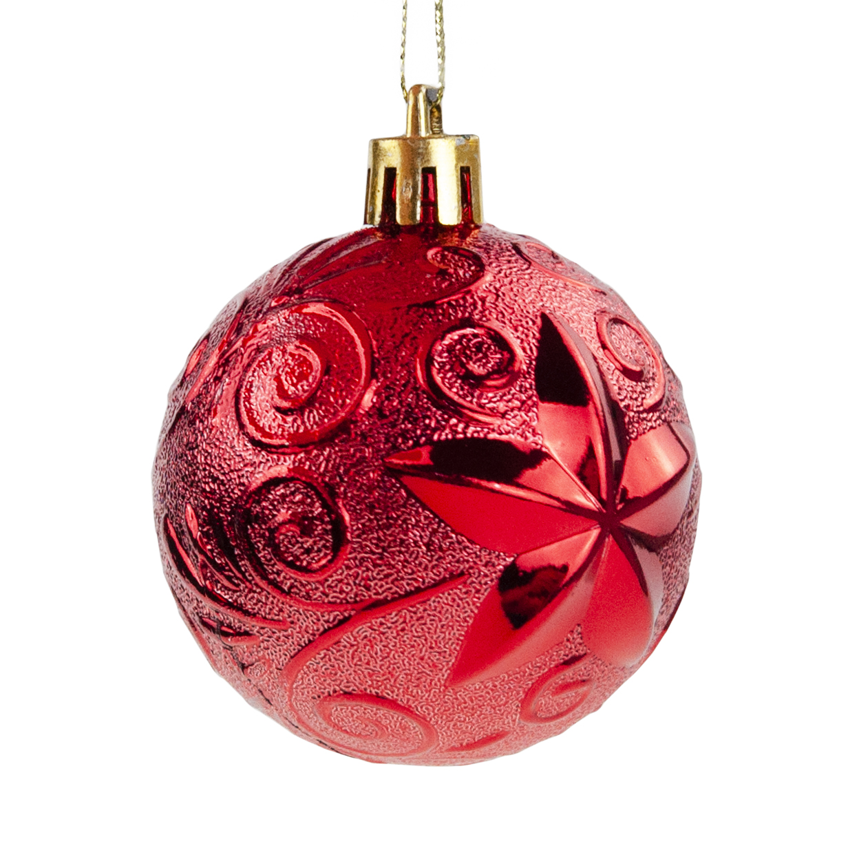 TG74340-4 DUŻY ZESTAW BOMBEK BOMBKI OZDOBY CHOINKOWE CZERWONE